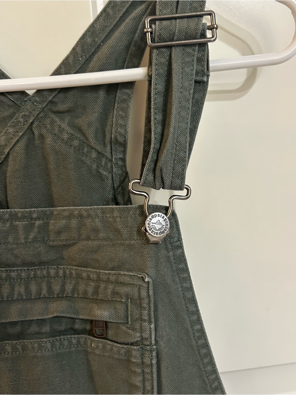 Patagonia Olive Green Cotton Short Overalls - Picture 2 of 5